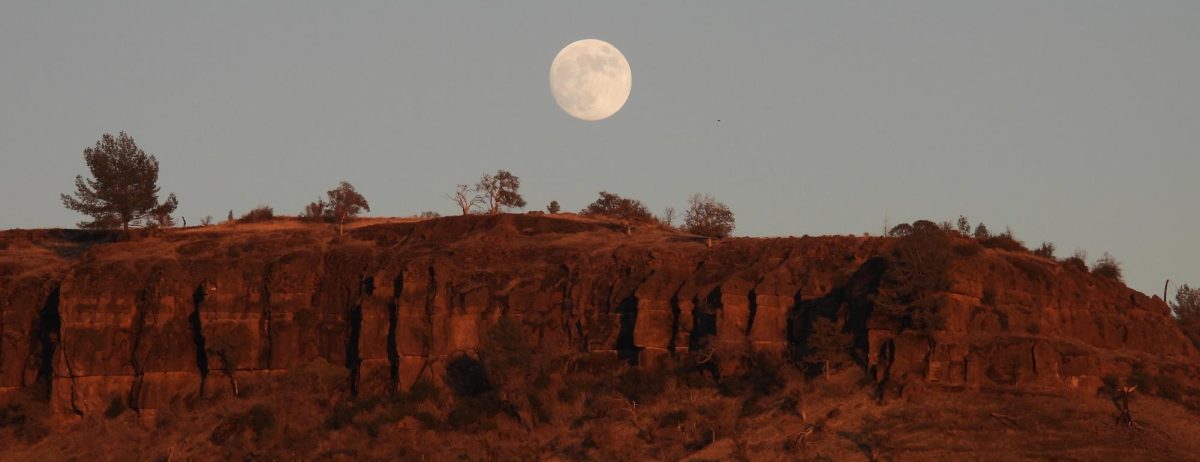 Full moon photographed near sundown courtesy of Blake Ellis program manager for ecotherapy.