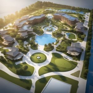 Artists rendering of golf resort created with Wepik AI 