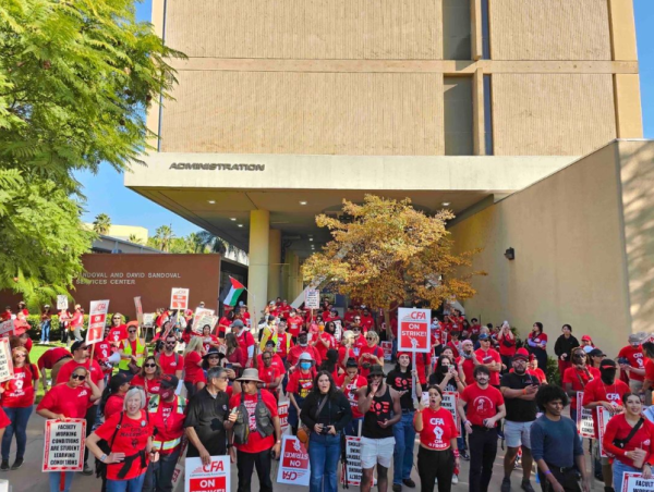 The California Faculty Association protest in December at California State University Los Angeles. Courtesy: CFA
