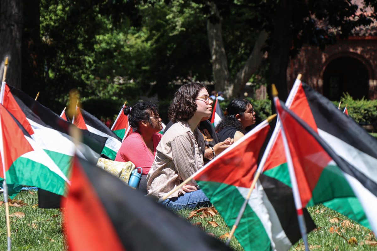 On Monday, students for justice in Palestine had a walkout and gathered on the Kendall Hall lawn at Chico State.