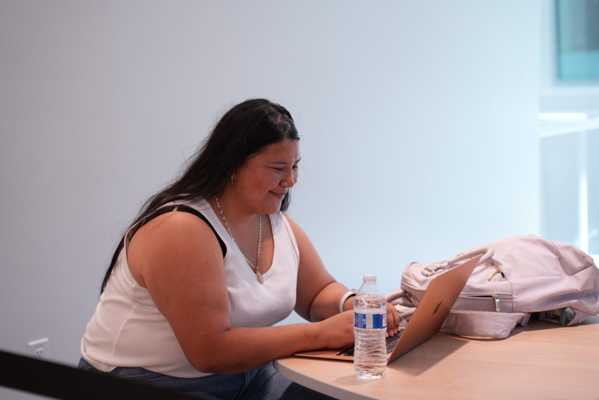 Third-year student Lidiana Nazario waits to meet with her advisor in the behavioral and social sciences building Tuesday Aug. 27, 2024 in Chico, California.