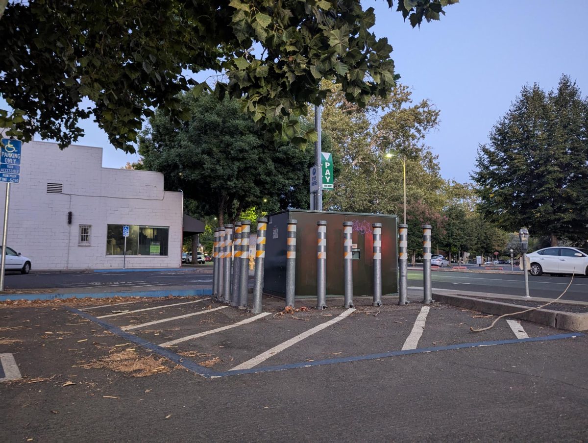 An example of a utility box in the downtown area. An unconfirmed, but possible location for the future artwork approved by City Council. Taken by Callum Standish Aug. 27.