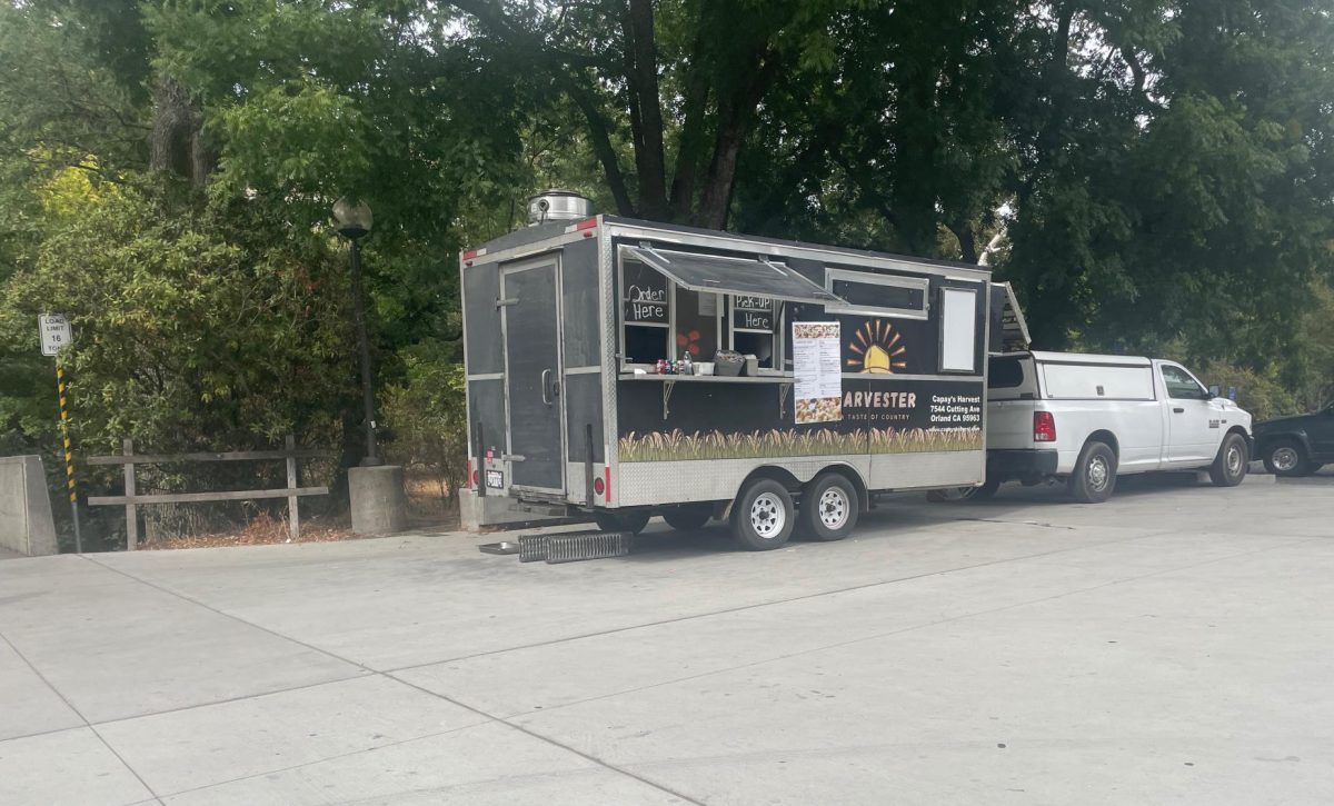 Harvester in it's usual spot beside the bridge next to Glenn Hall. Photo taken by Nadia Hill on Sept. 16. 