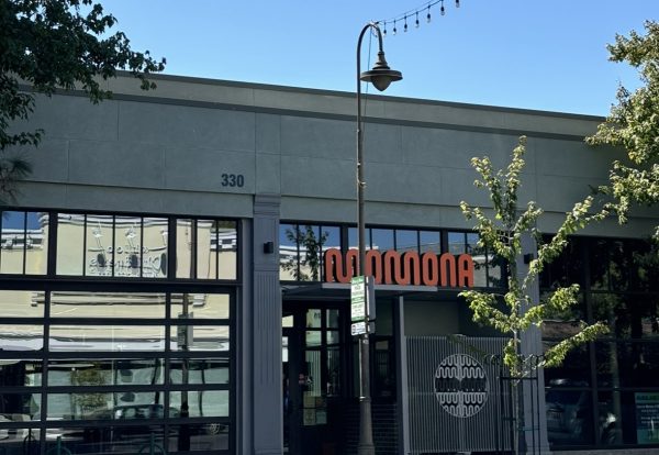 A street view of the entrance to Momona in Downtown Chico. Momona is an Asian-Pacific restaurant specializing in ramen and bao buns. Taken by Sophia Mackinnon on Sept. 10. 