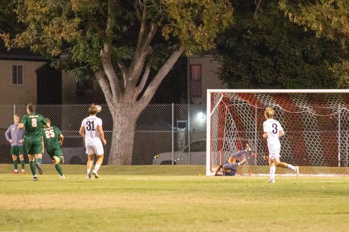 Goalkeeper Emmanuel Padilla dove to make a save on Oct. 25 taken by Jenna McMahon. 