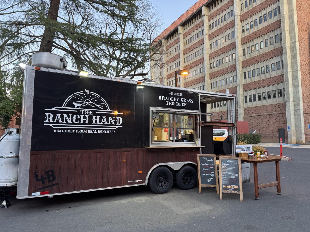 The Ranch Hand truck in front of Tehama Hall to welcome students back for another semester at Chico State. Photo taken by Chris Hutton on Jan. 21.