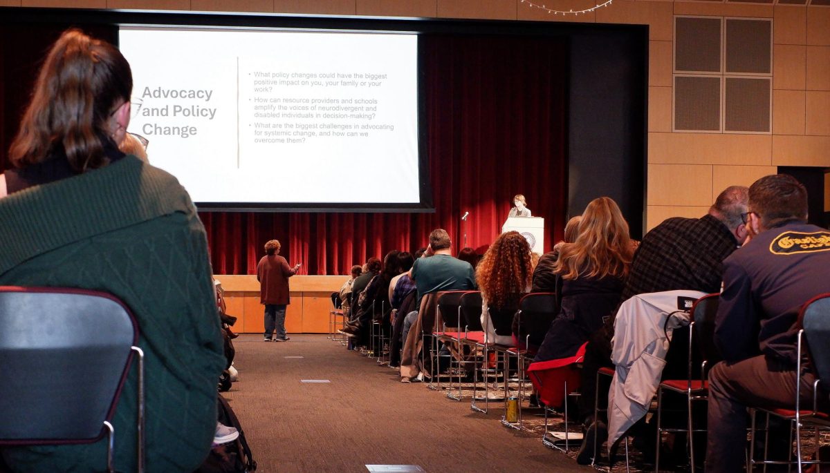 The event was often conversational, with presenters wanting to hear the opinions of everyone in attendance that was interested in speaking. Photo taken on Feb. 7 at BMU Auditorium at Chico State.