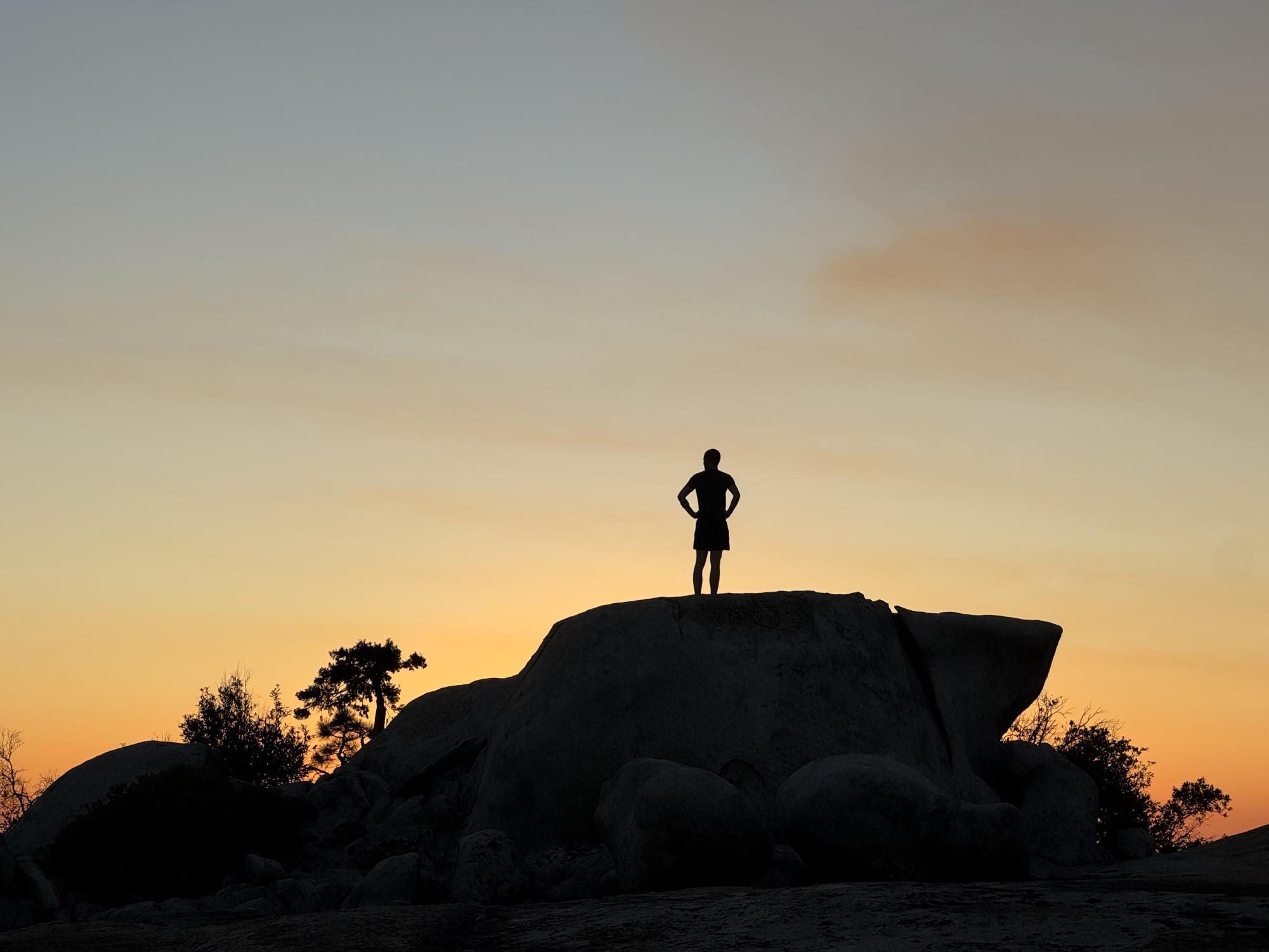 Sean Shanks, The Orion's current Editor-in-Chief, standing atop a boulder problem. Photo taken by Chris Hutton on August 10. 