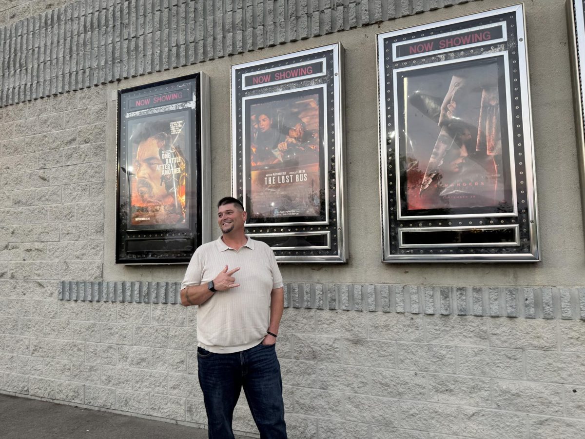 Kevin McCay attended the showing with friends from CALFire. Currently, he is a school teacher. Photo taken by Chris Hutton on Sept. 25
