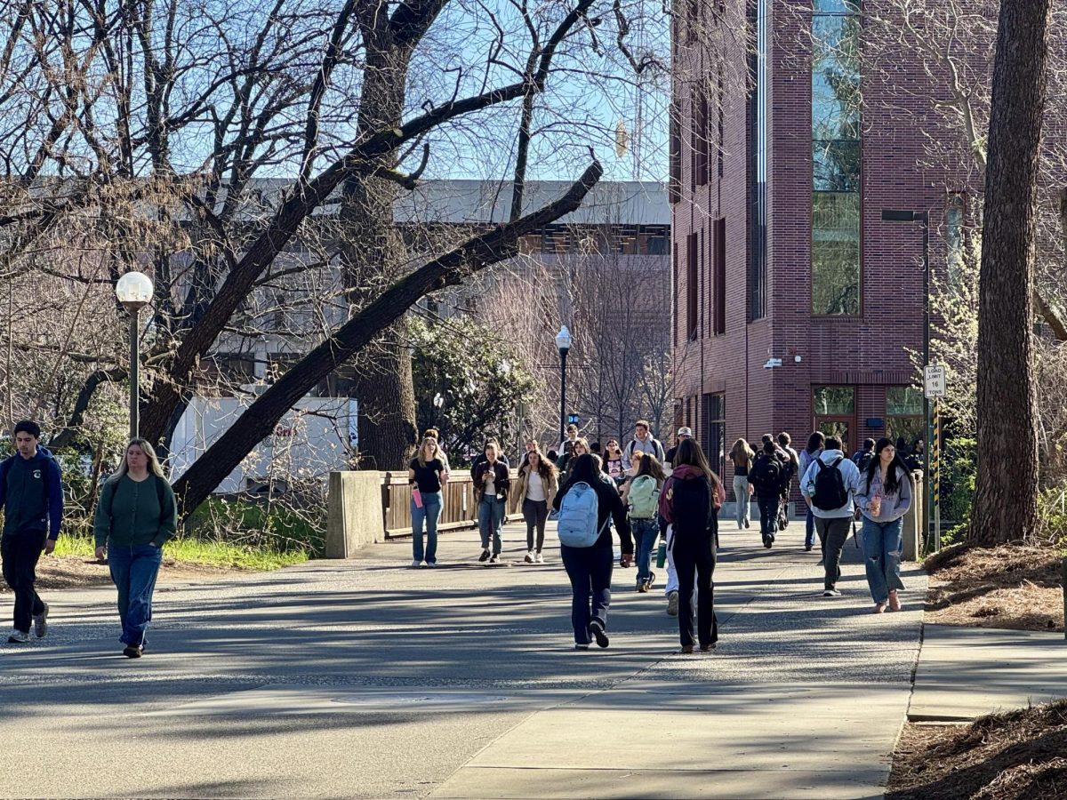 Students returned to campus for the Spring 2026 semester amidst uncommonly warm weather. Photo taken by Chris Hutton on Feb. 2, 2026.