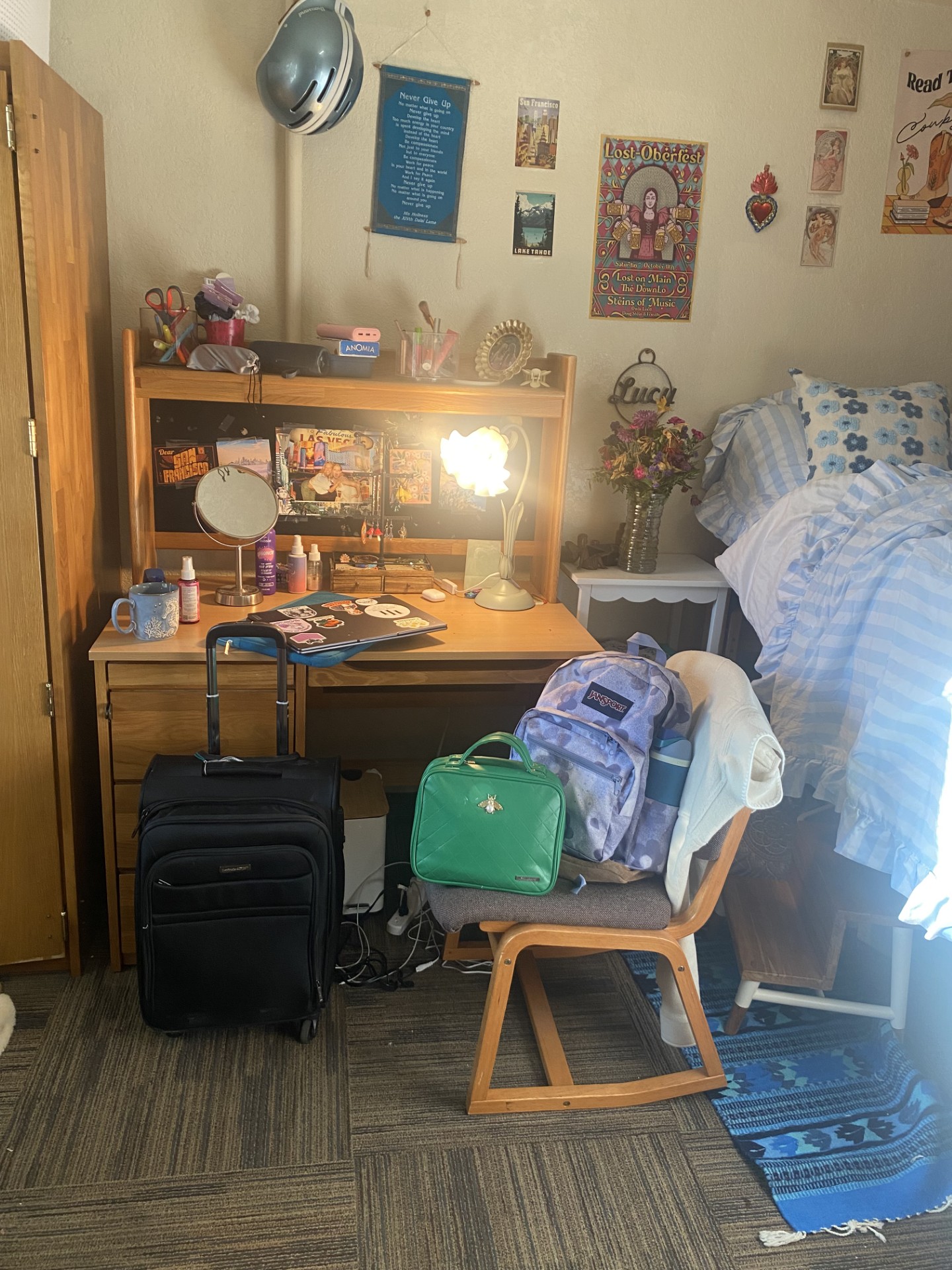 Dorm Room Preparing For Spring Break. Photo taken by Lucy Bakowski on March 9, 2026.