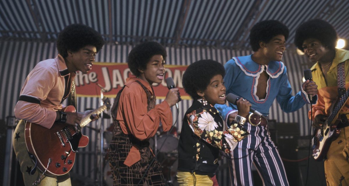 Judah Edwards as Youth Tito, Jayden Hunter as Young Marlon, Juliano Valdi as Young MJ, Nathaniel McIntyre as Young Jackie and Jayden Harville as Young Jermaine in Michael. Photo courtesy of Lionsgate.
