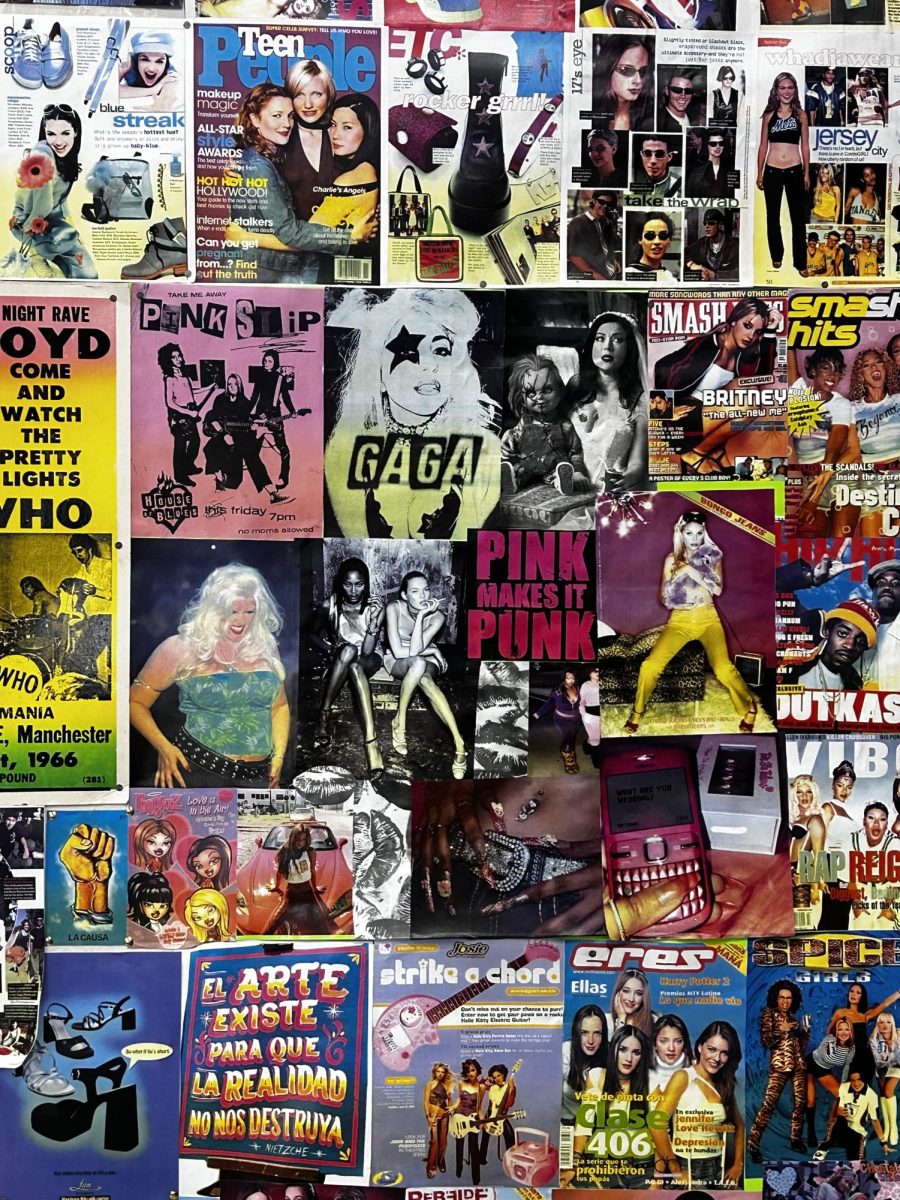 The iconic Pop Culture wall inside of Monina’s Finds. Photo taken by Bria Martinez April 8,2026.