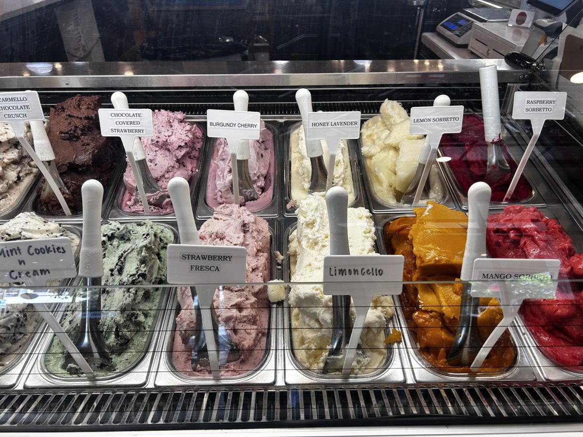 Ice cream flavors offered at Sweet Chico. Photo taken by Bria Martinez April 23, 2026.