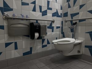 The Behavioral and Social Sciences building is a busy place, but are the bathrooms worth it? Photo taken by Maya DeHoyos on April 30, 2026.